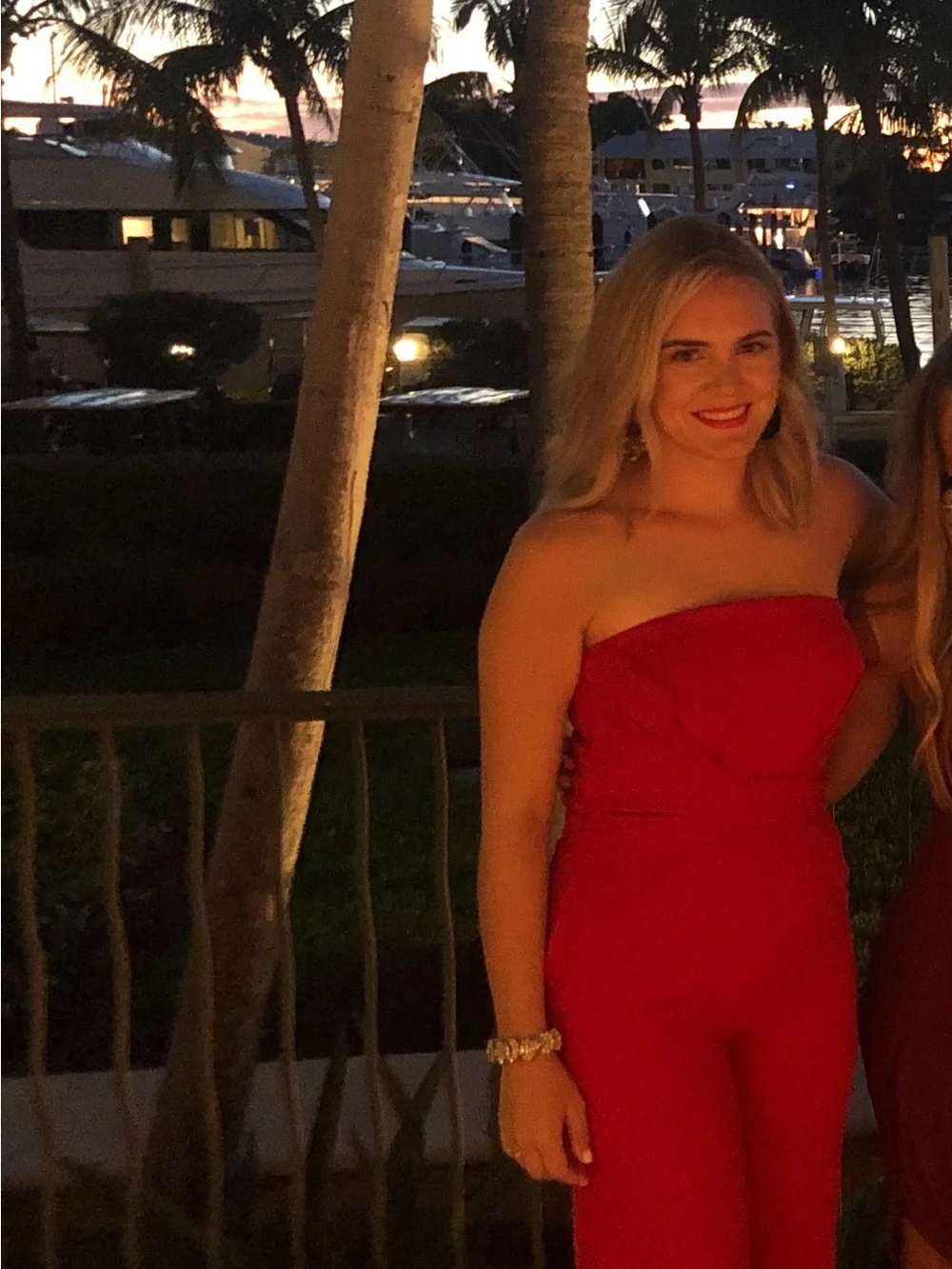 JONATHAN SIMKHAI sz 6 red strapless jumpsuit